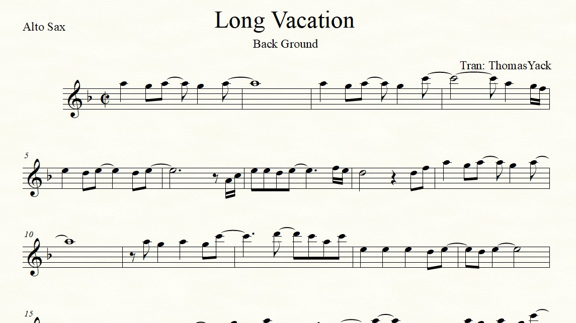 Long vacation OST sax solo pdf