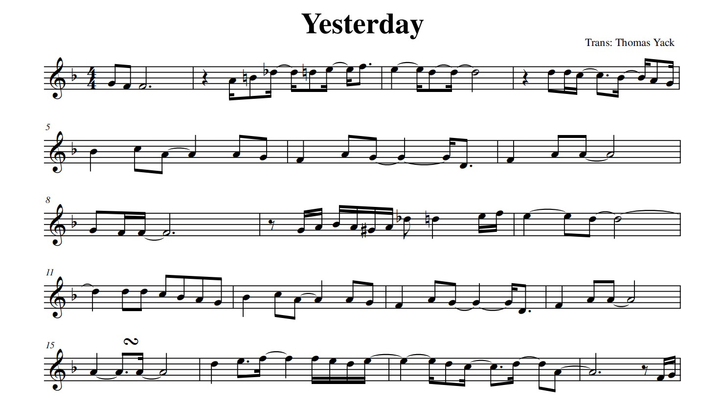 Yesterday Sax pdf